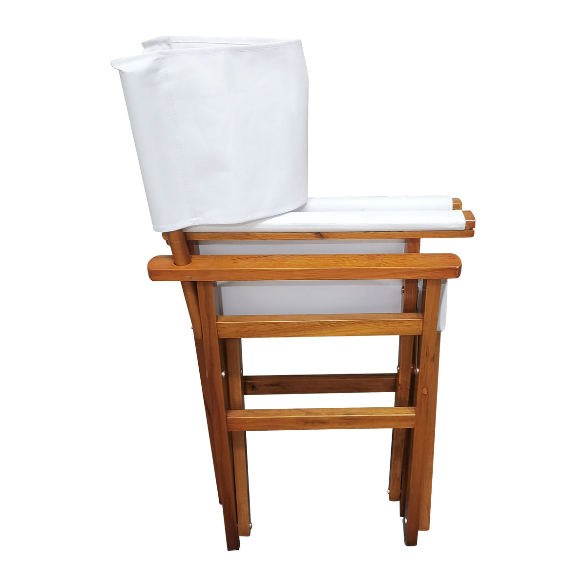 Natural Populus Wood Director Chair set by Anthony & Home with sturdy wooden frames and comfortable fabric seats.
