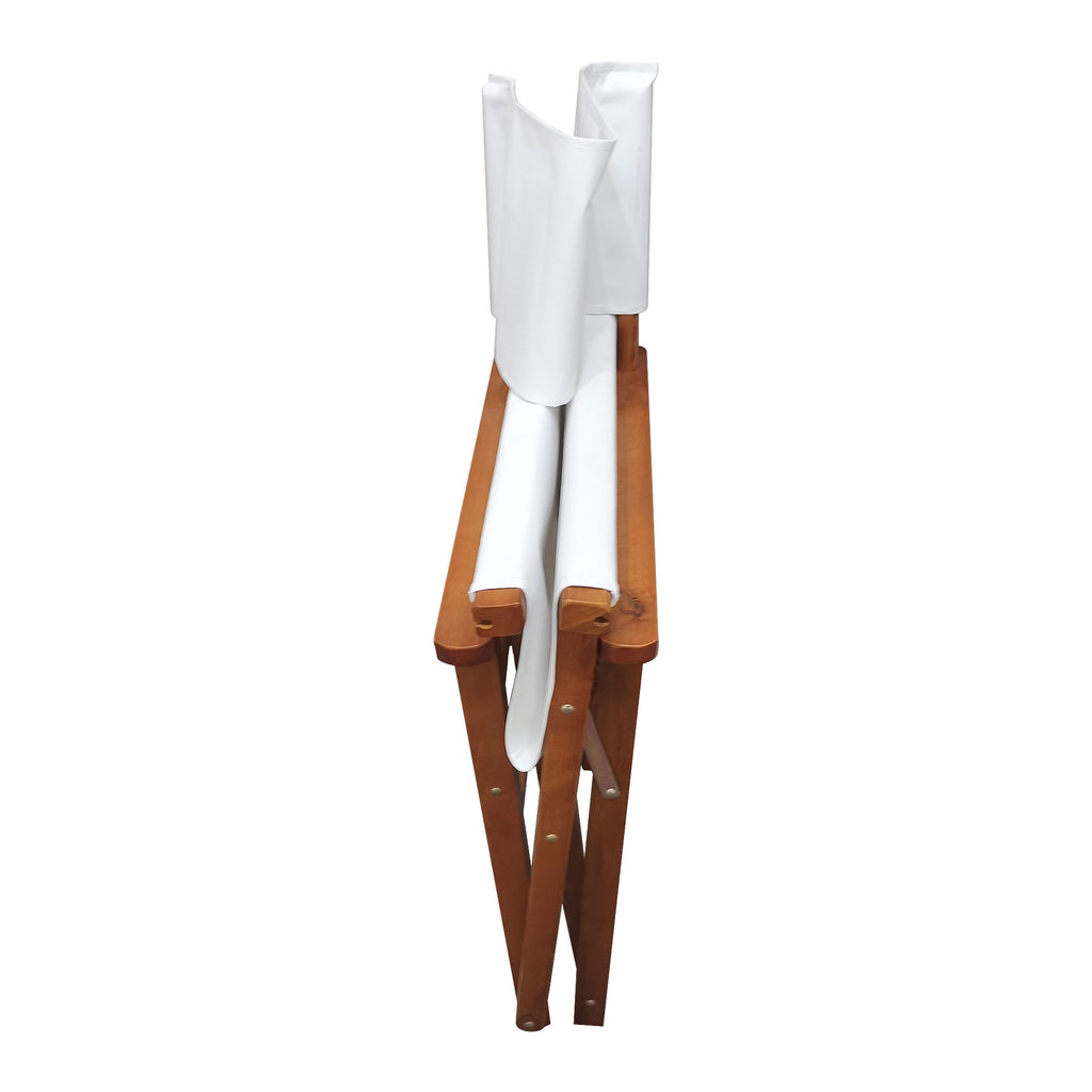 Natural Populus wood director chair set by Anthony & Home with fabric seats, ideal for studio or home use.