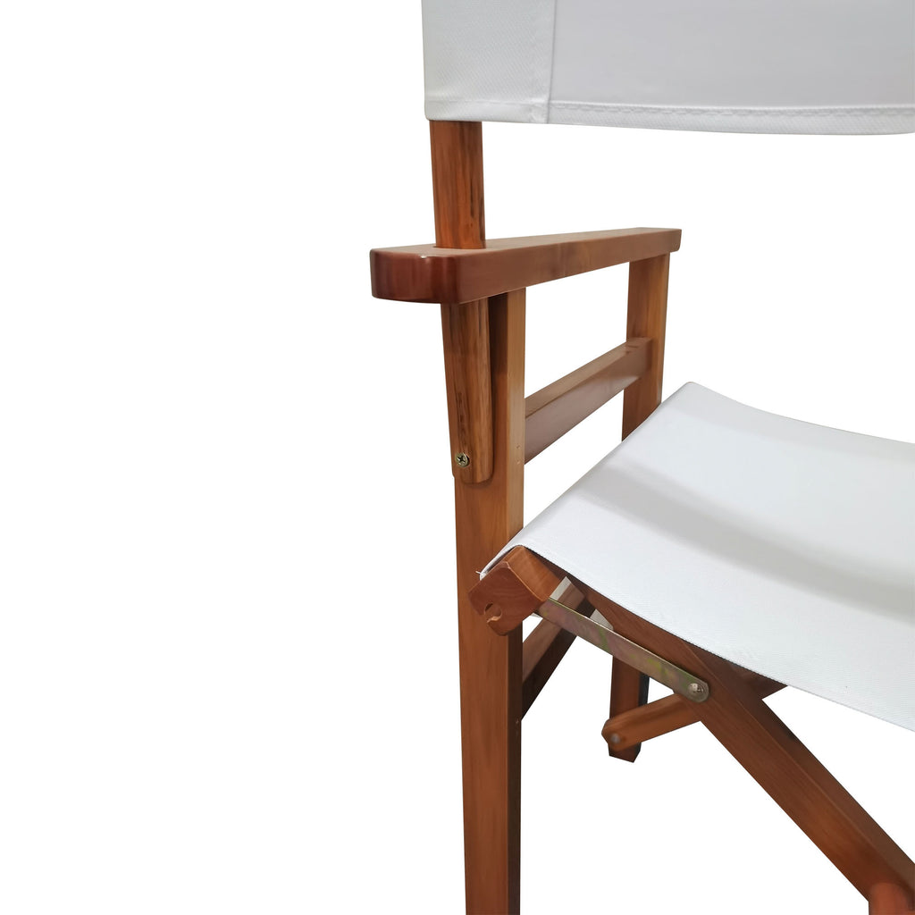 Natural Populus Wood Director Chair Set by Anthony & Home featuring sturdy wood frames and comfortable fabric seats for studio use.
