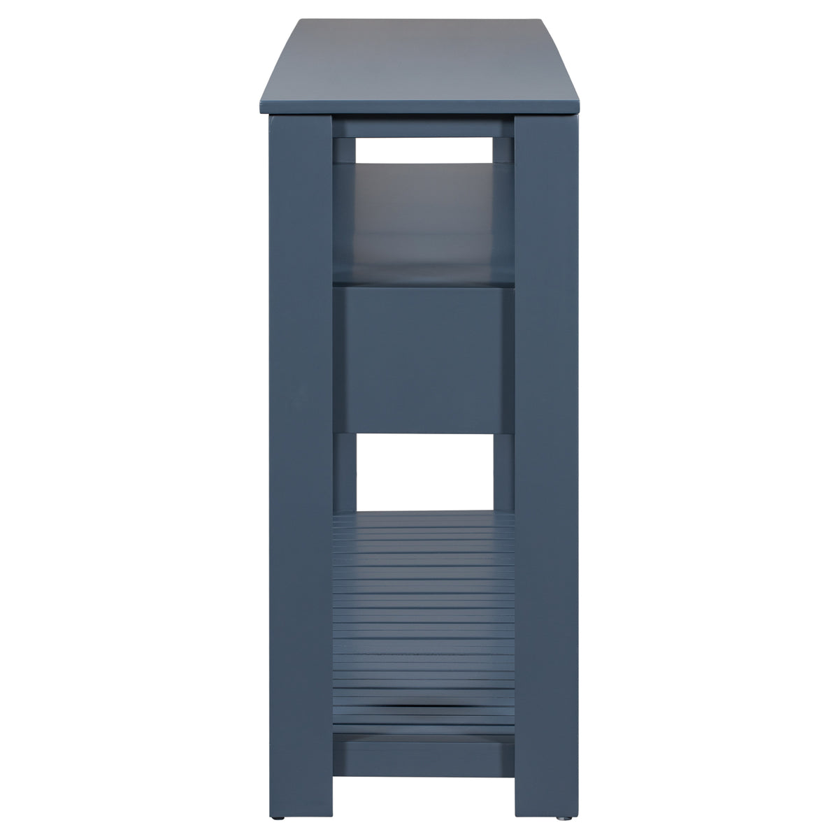 Navy painted MDF entryway console table with four drawers from Anthony & Home, featuring a sleek and modern design.