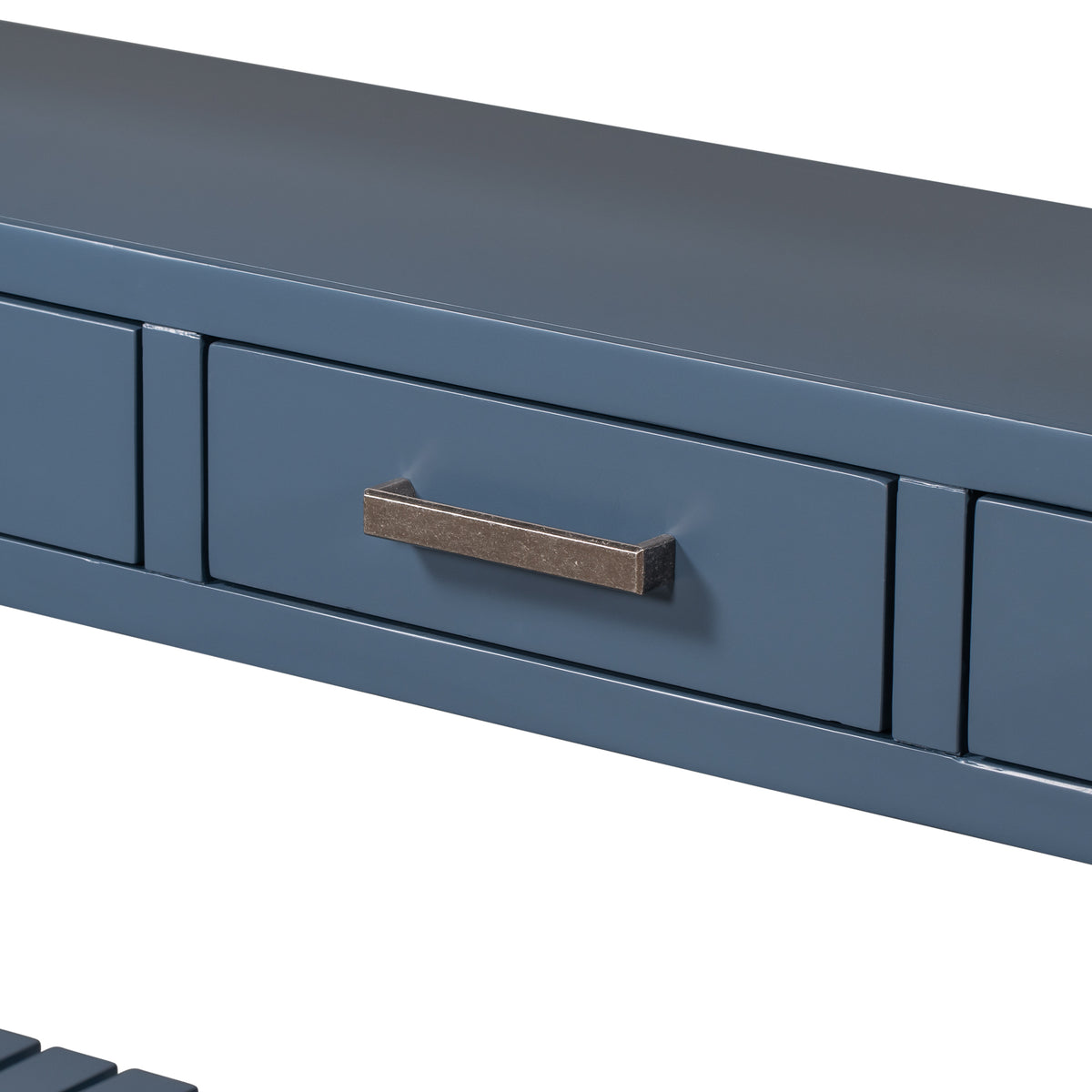 Navy painted MDF entryway console table with four drawers, modern Anthony & Home furniture for hallway storage.
