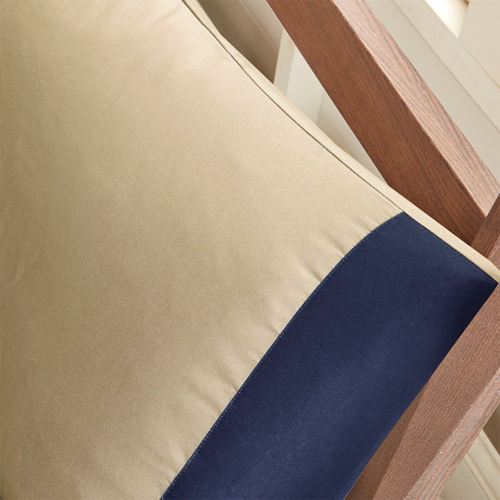 Navy Twin XL brushed microfiber comforter set by Anthony & Home, showing a cozy, soft bed with matching pillow shams.