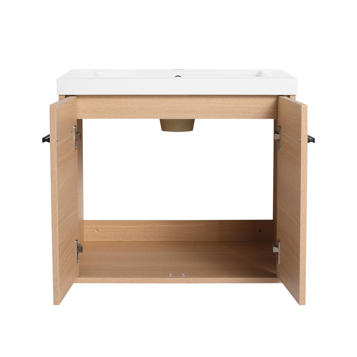 Anthony & Home Oak engineered wood bathroom vanity set with resin countertop, 24-inch Signature Collection, modern bathroom furniture