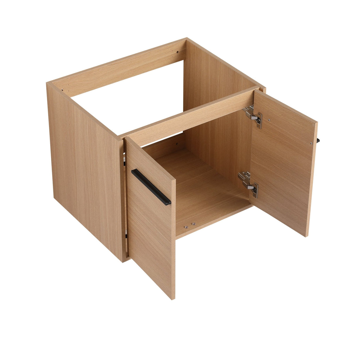 Oak engineered wood bathroom vanity set with resin countertop, 24-inch size from Anthony & Home Signature Collection.