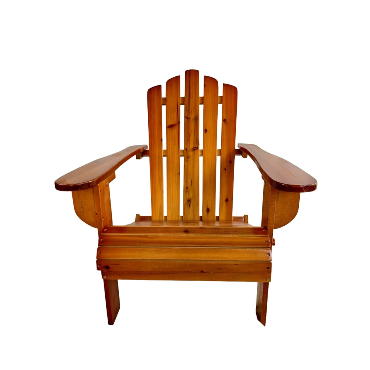 Limited edition Oak folding Adirondack chair by Anthony & Home, showcasing a classic wooden outdoor seating design.