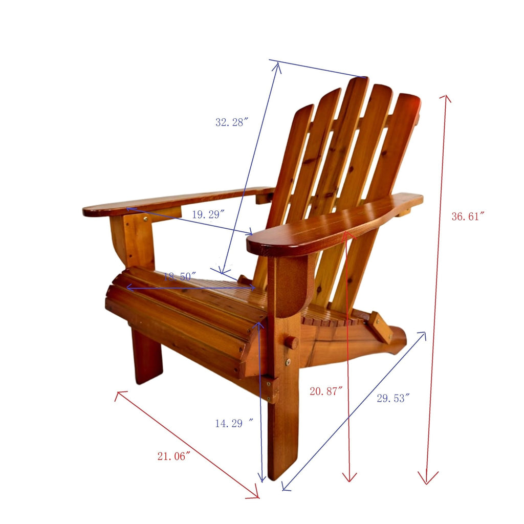 Oak folding Adirondack chair by Anthony & Home, limited edition, showcasing a classic outdoor seating design with a natural wood finish.
