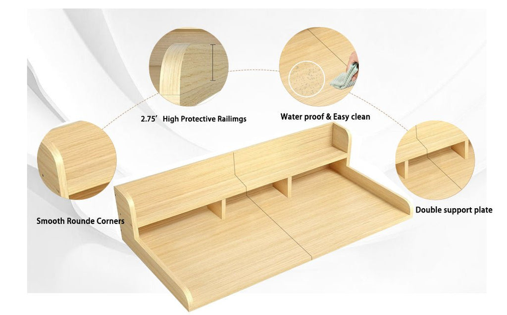 Anthony & Home Oak wood washer dryer countertop organizer with compartments for laundry essentials