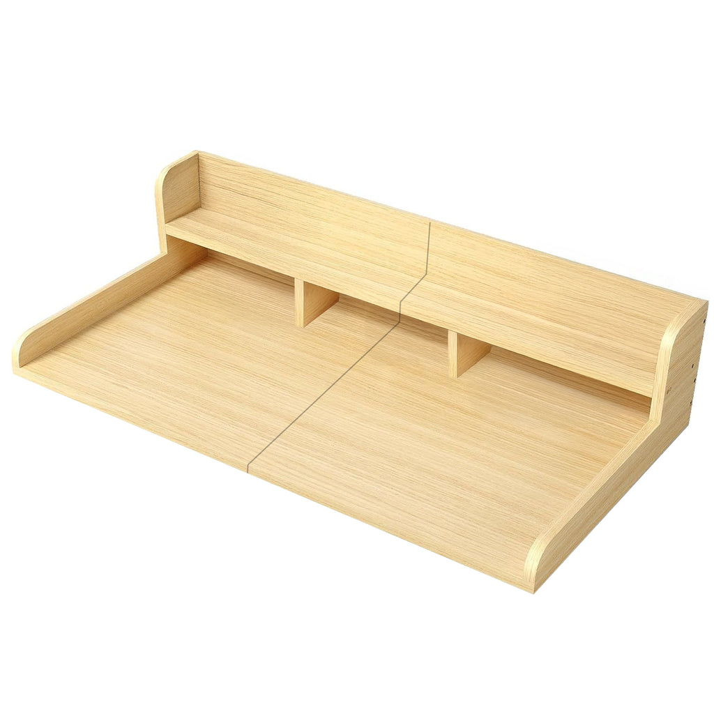 Anthony & Home oak wood countertop organizer for washer and dryer, with compartments for laundry essentials.