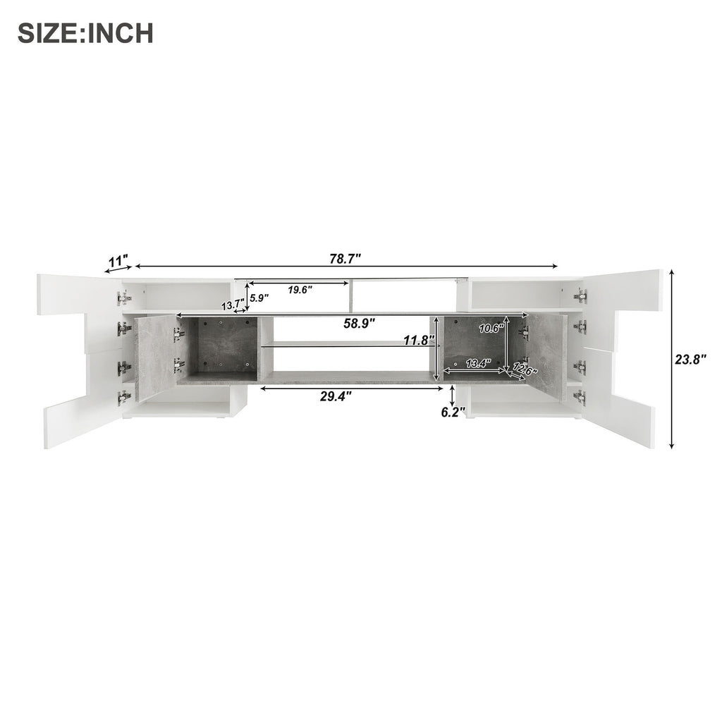 Anthony & Home On Trend Elite high gloss TV stand with sleek modern design and spacious storage compartments.
