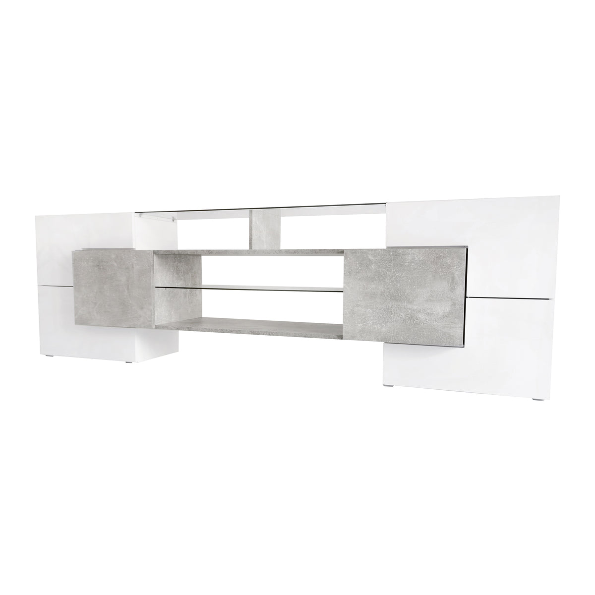 On Trend Elite high gloss TV stand by Anthony & Home, featuring sleek design and ample storage space in a modern living room setting.