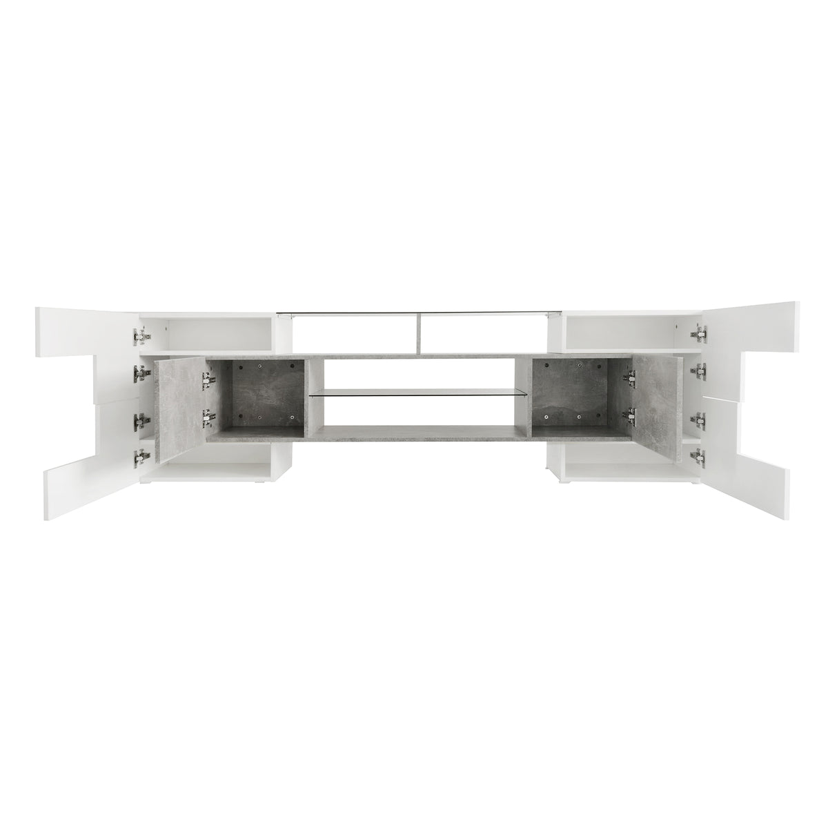 On Trend Elite high gloss TV stand by Anthony & Home showing sleek black finish and modern design with storage compartments