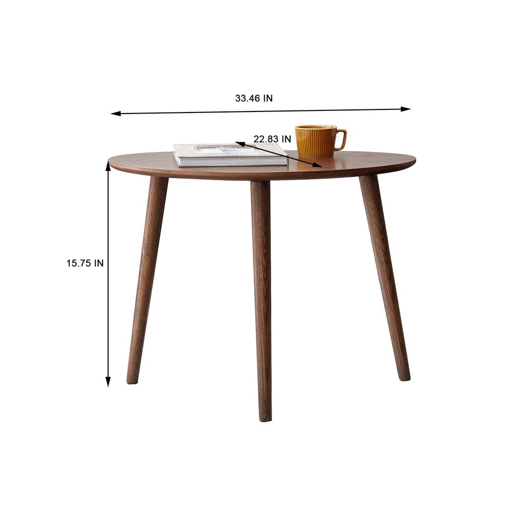 Pebble-shaped coffee table with walnut finish by Anthony & Home, mid-century modern design, limited edition piece.