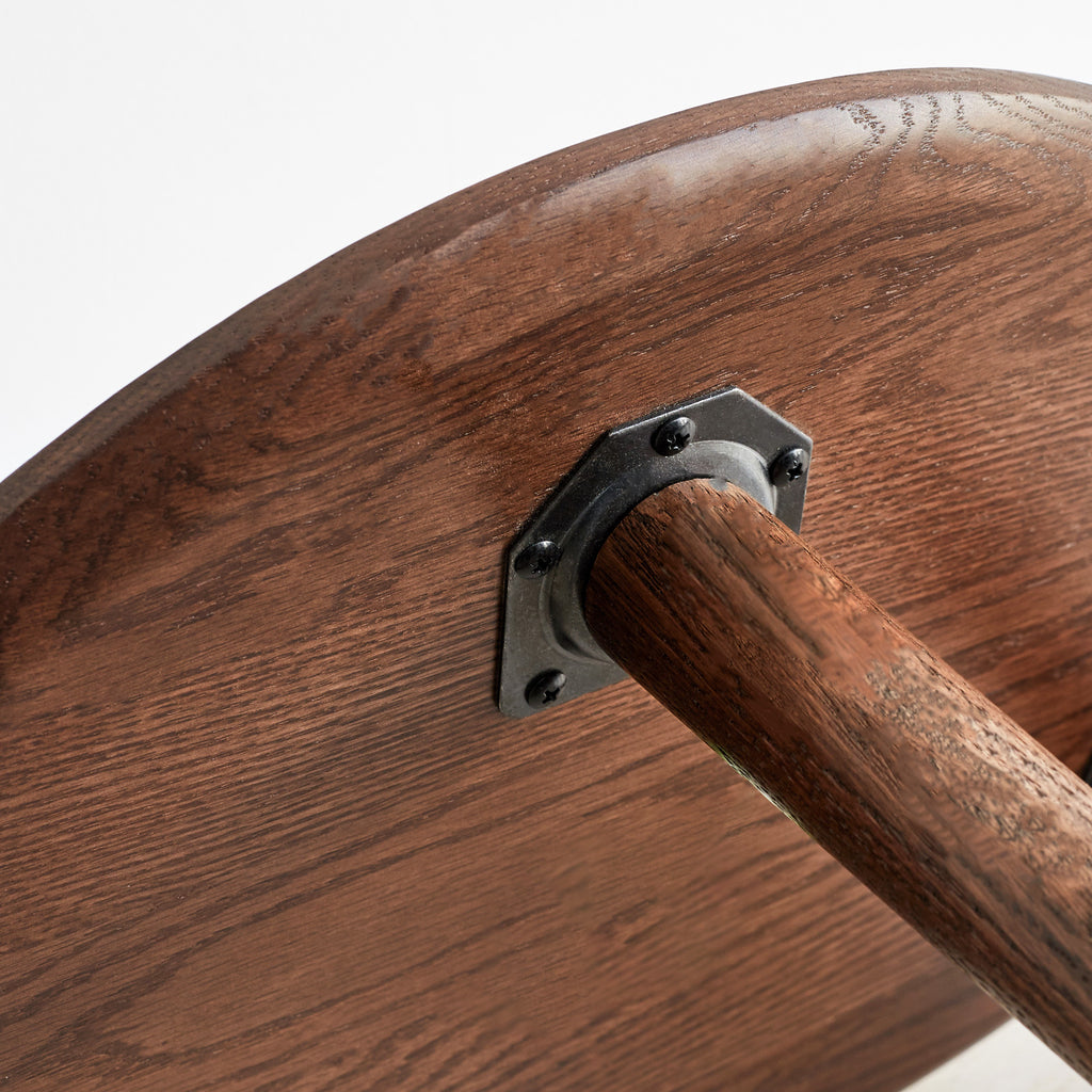 Pebble-shaped coffee table with walnut finish from Anthony & Home, mid-century modern design, limited edition decor piece.