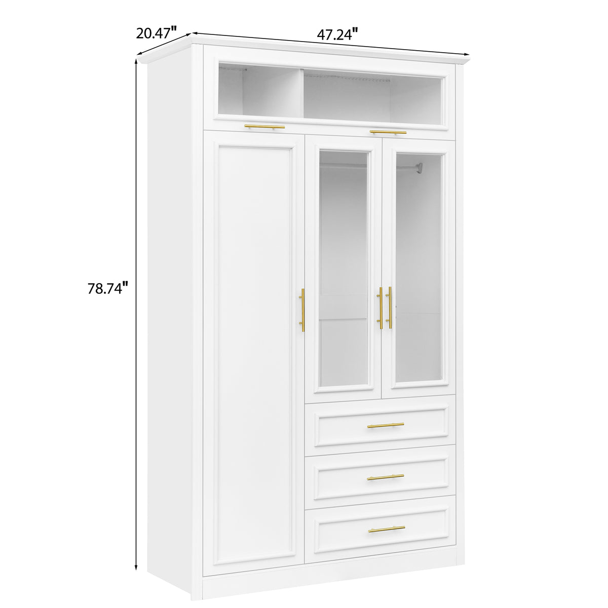 Anthony & Home Pinewood Atelier wardrobe armoire with double doors and wooden finish, standing on a plain background.