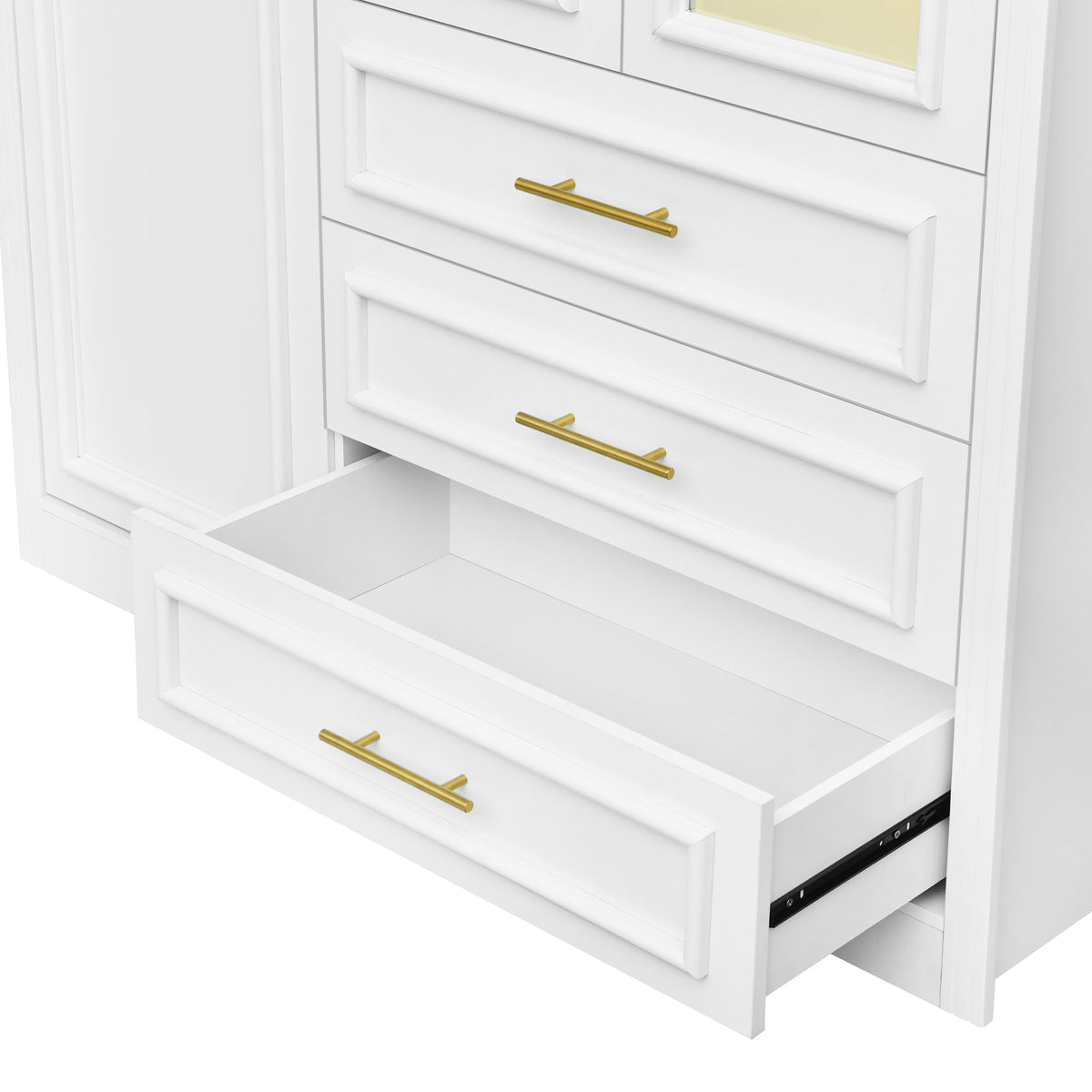 Anthony & Home Pinewood Atelier Wardrobe Armoire with double doors and sleek wood finish, ideal for bedroom storage.