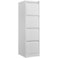 Four-drawer powder-coated steel vertical file cabinet by Anthony & Home, with sleek modern design and secure drawer handles.