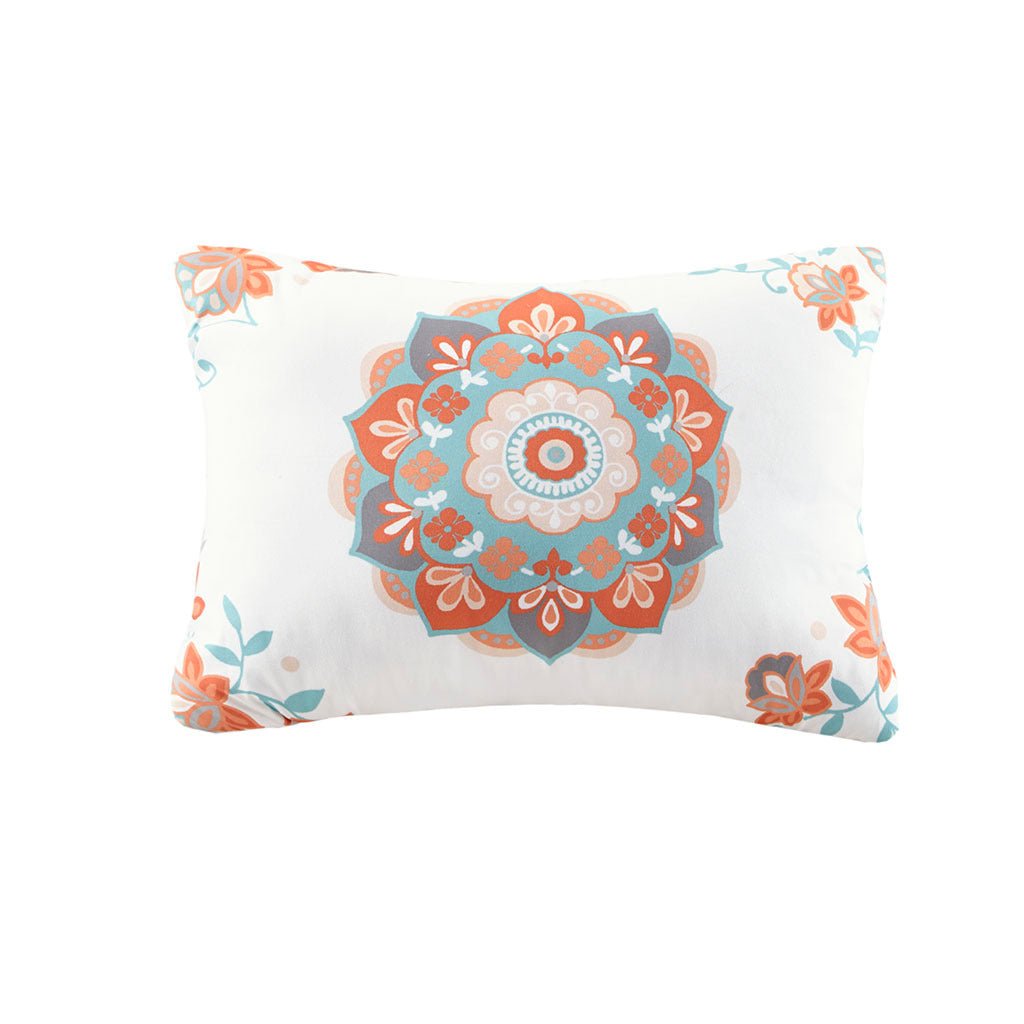 Queen Boho comforter set with sheets in aqua, textured finish, by Anthony & Home, showing the cozy, stylish bedding ensemble.