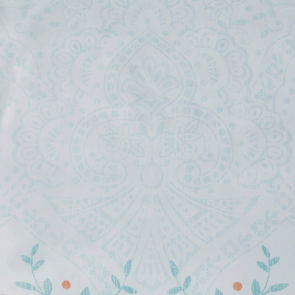 Queen Boho comforter set with sheets in aqua textured finish by Anthony & Home, featuring a cozy, stylish bedding ensemble.