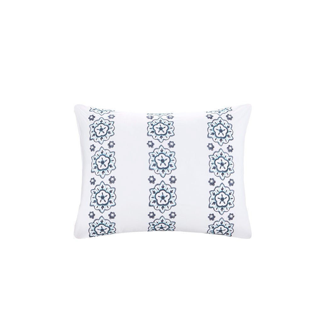 Queen Queen Brushed Microfiber Boho Comforter Set in navy with matching shams by Anthony & Home, featuring a soft, textured fabric design.