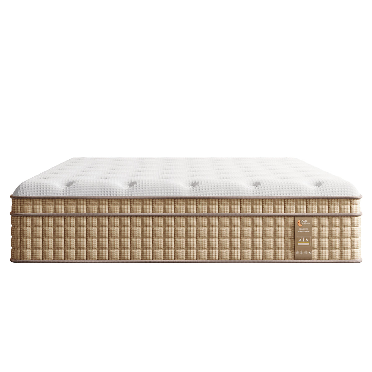Queen hybrid mattress by Anthony & Home with gel memory foam and innerspring core, showing plush top and supportive layers.
