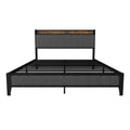 Queen Linen Upholstered Bed Frame by Anthony & Home with a padded headboard and sturdy wooden legs in a modern bedroom setting.