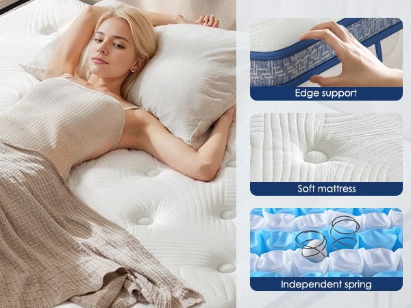 Queen size hybrid mattress with cotton cover from Anthony & Home's Boutique Pocketed Innerspring Limited Edition collection.