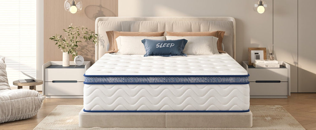 Queen size hybrid mattress with cotton cover from Anthony & Home's Boutique Pocketed Innerspring Limited Edition collection.