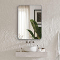 Rectangular bathroom mirror with brushed aluminum frame, 22 x 30 inches, from Anthony & Home Classic Collection.