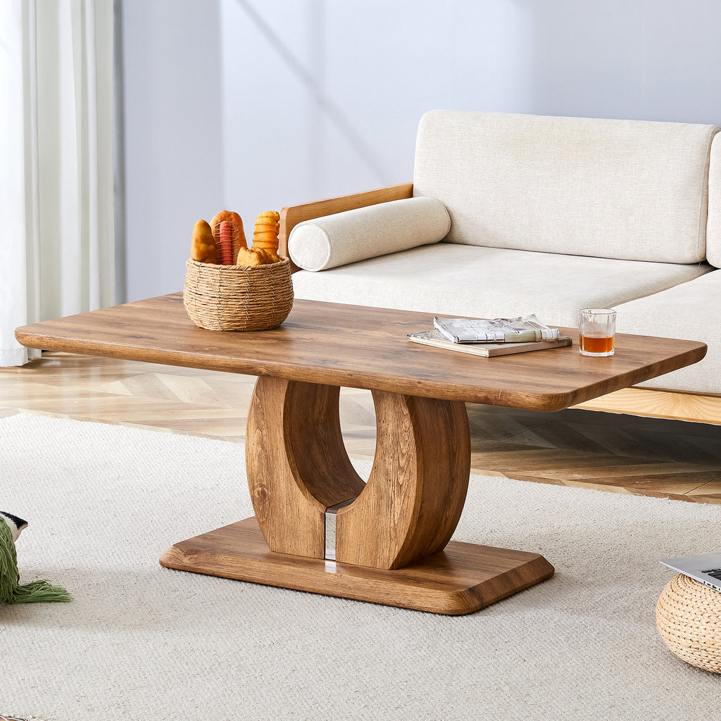Rectangular coffee table with wood finish MDF surface, limited edition design by Anthony & Home.
