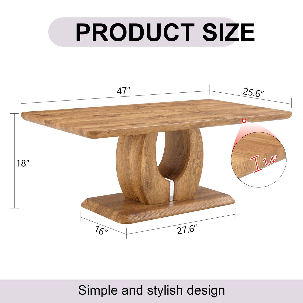 Rectangular wood finish MDF coffee table by Anthony & Home, limited edition, with sleek modern design and smooth surface.