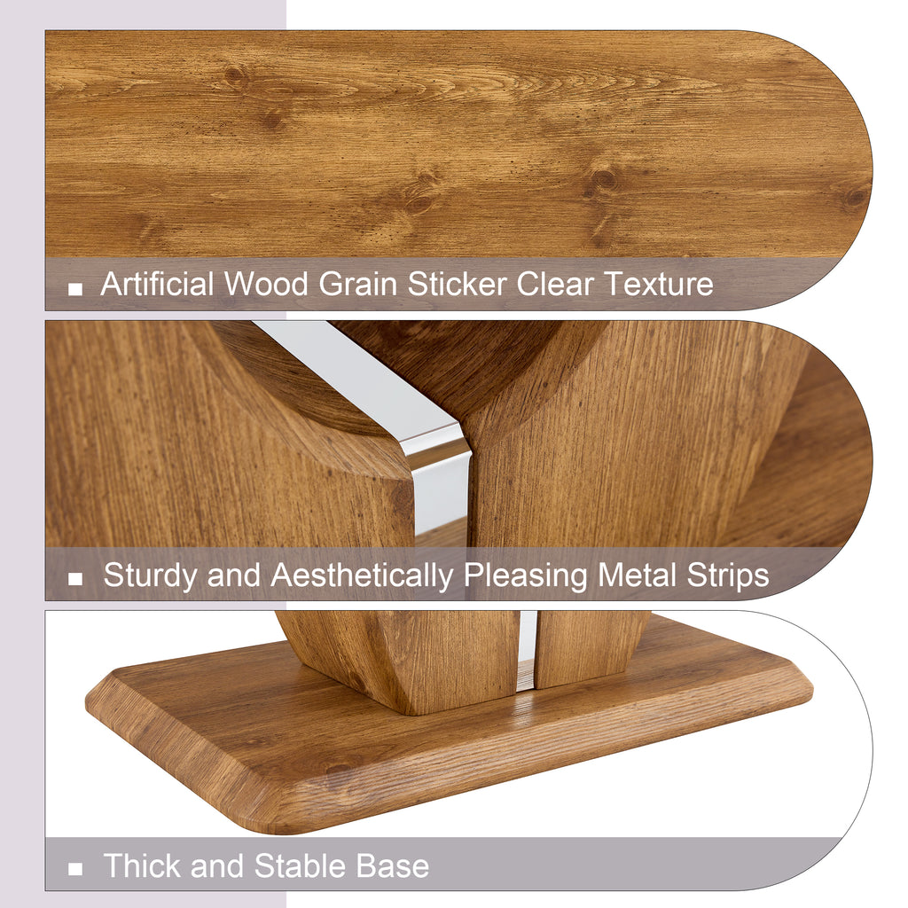 Rectangular wood finish MDF coffee table from Anthony & Home, sleek and modern with a limited edition design.