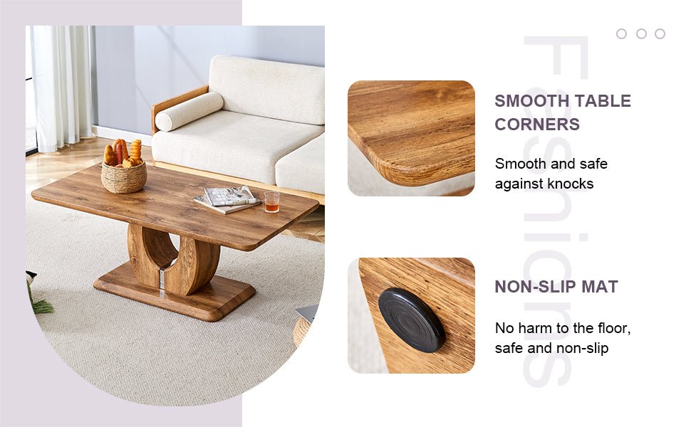 Rectangular wood finish MDF coffee table by Anthony & Home with a sleek, modern design and limited edition style.
