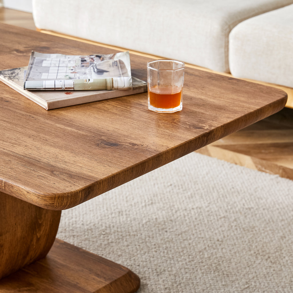 Rectangular coffee table with wood finish MDF surface and sleek design from Anthony & Home in limited edition style.