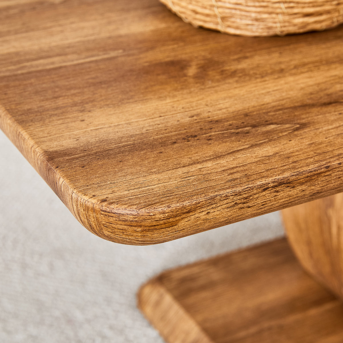 Rectangular wood finish MDF coffee table by Anthony & Home with sleek, modern design, limited edition furniture piece for living room.