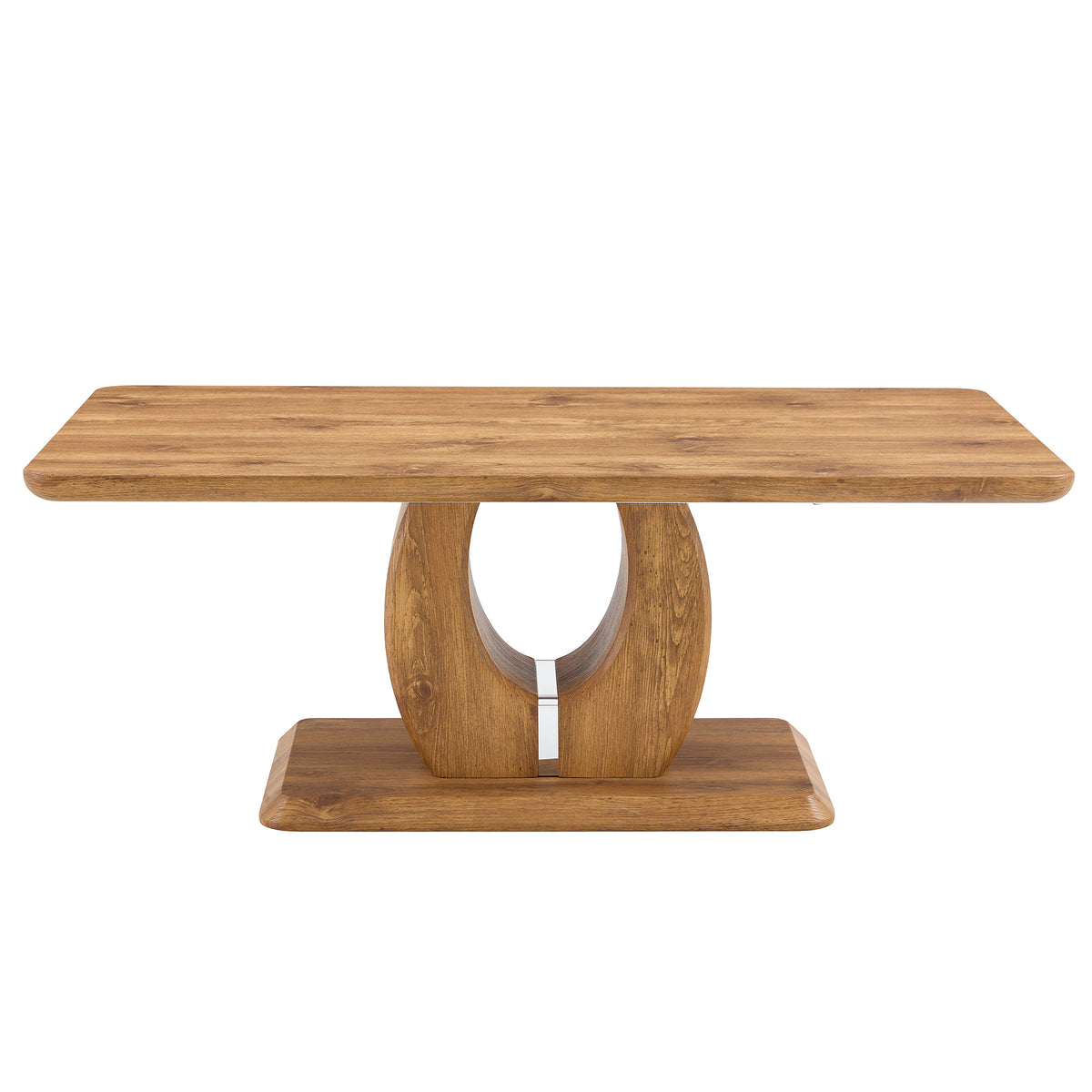 Rectangular wood finish MDF coffee table by Anthony & Home, featuring a sleek, modern design with clean lines.
