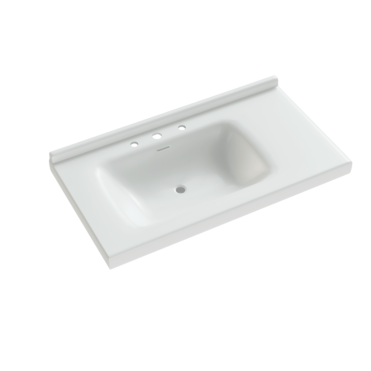 Rectangular porcelain bathroom sink from Anthony & Home, 36W x 20D, modern countertop design, part of the Signature Collection.
