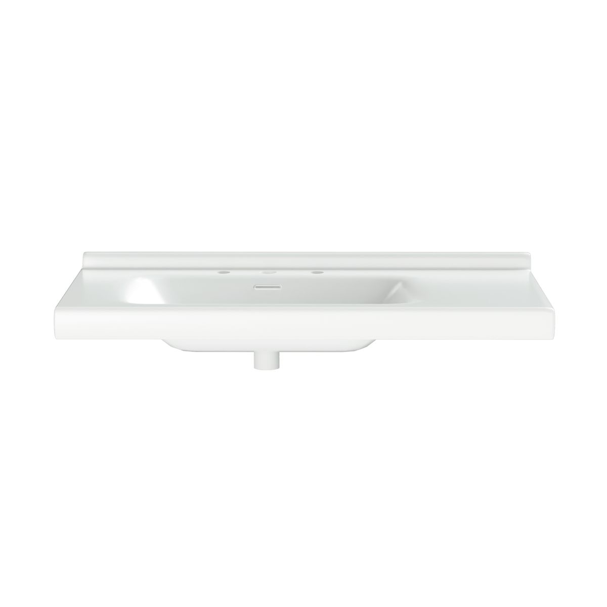 Rectangular porcelain bathroom sink by Anthony & Home, modern countertop design, 36W x 20D, signature collection.