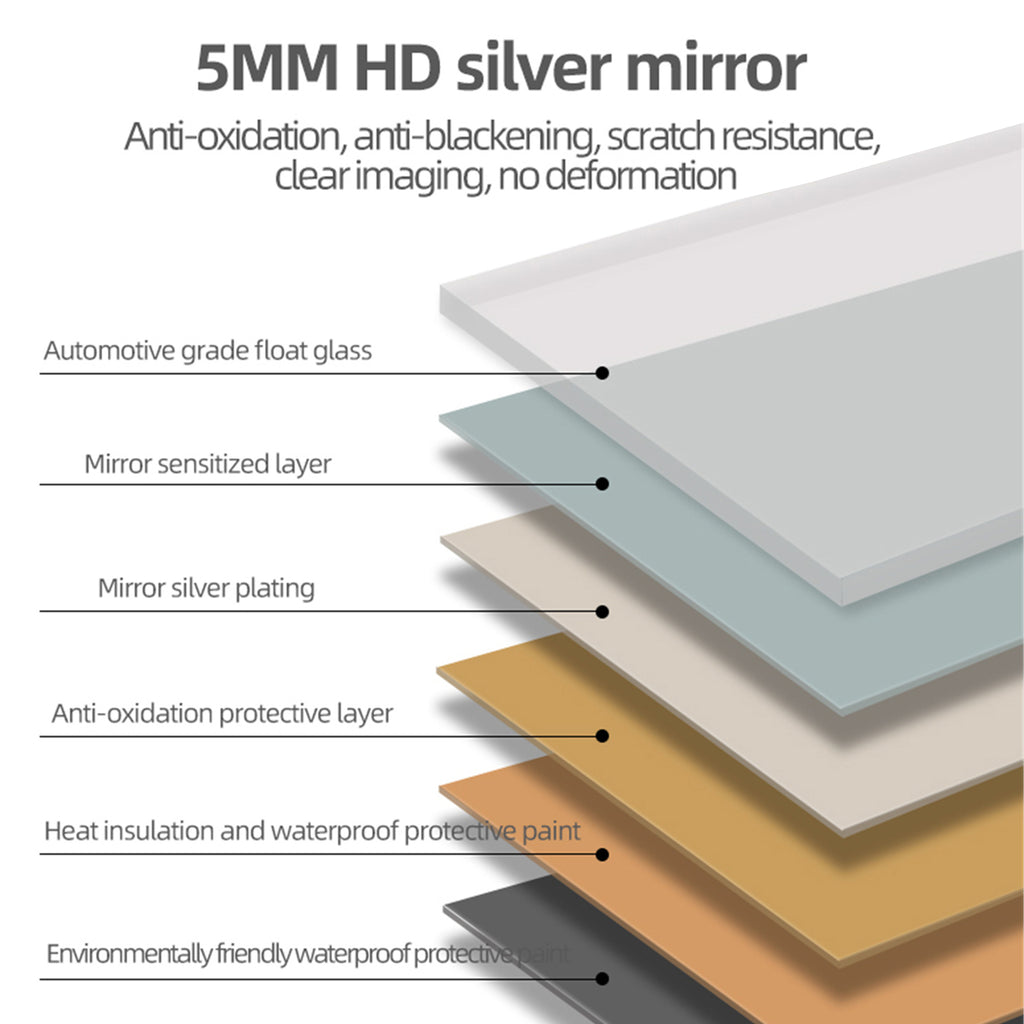 Anthony & Home rimless LED full-length vanity mirror with wall mount, 5mm silver glass, part of the Atelier Collection.