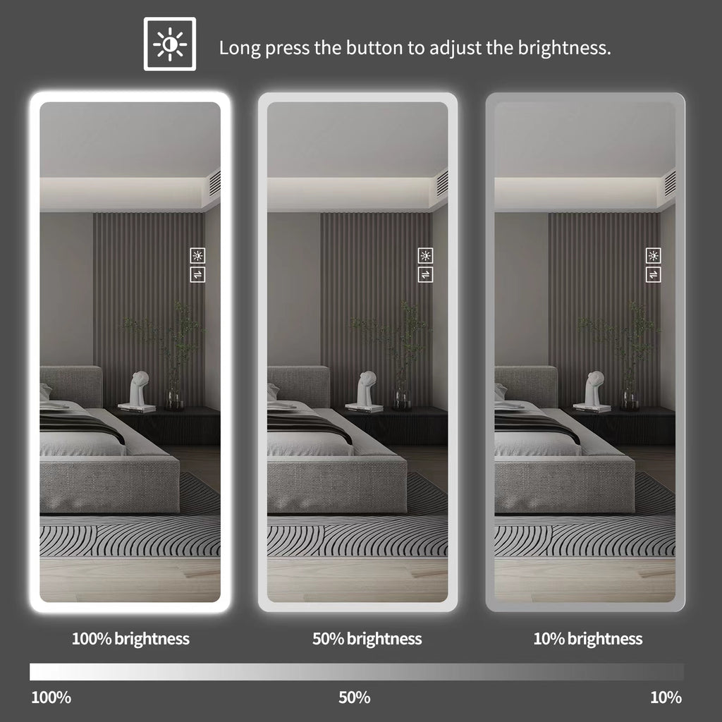 Anthony & Home Rimless LED vanity mirror, wall-mounted full-length mirror with 5mm silver glass from the Atelier Collection.