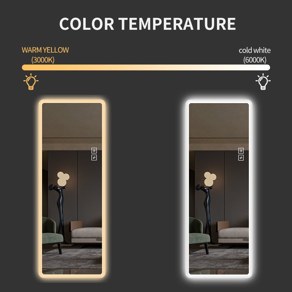 Anthony & Home Rimless LED full-length vanity mirror with 5mm silver glass, wall-mounted from the Atelier Collection.