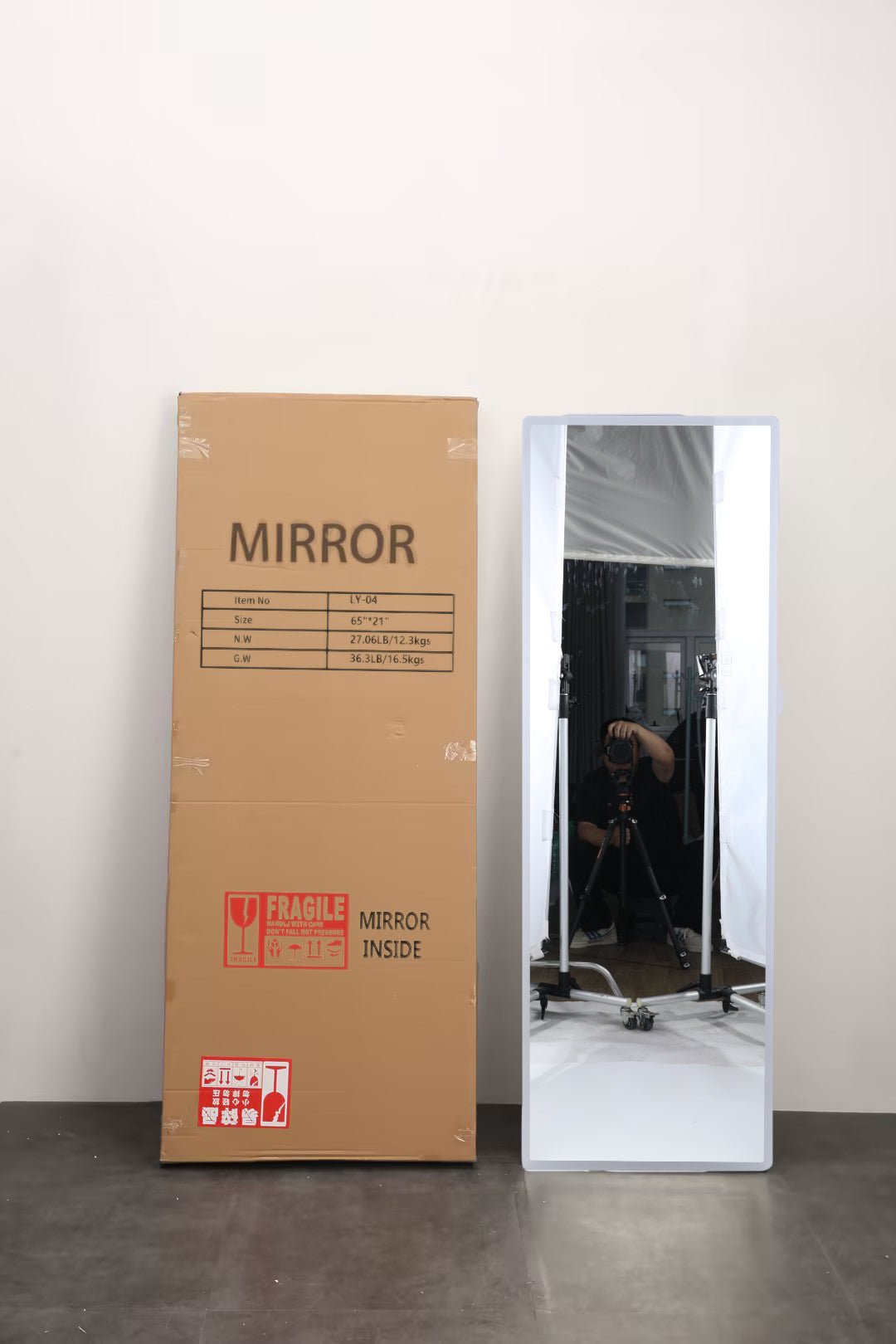 Anthony & Home Rimless LED full-length vanity mirror, wall-mounted with 5mm silver glass from the Atelier Collection.