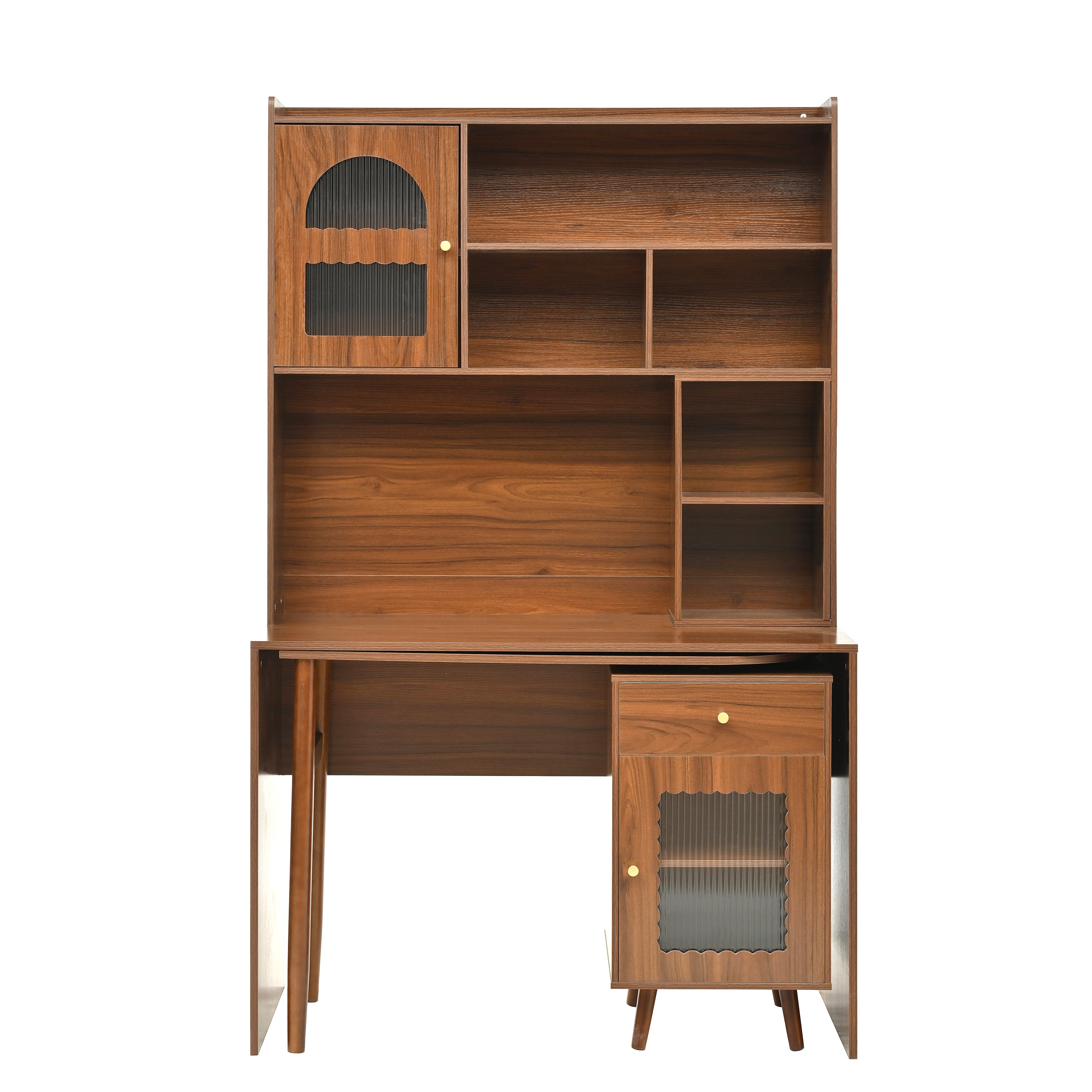 Rotating desk from Anthony & Home Studio Collection featuring built-in storage and a sleek, modern design for workspace organization.