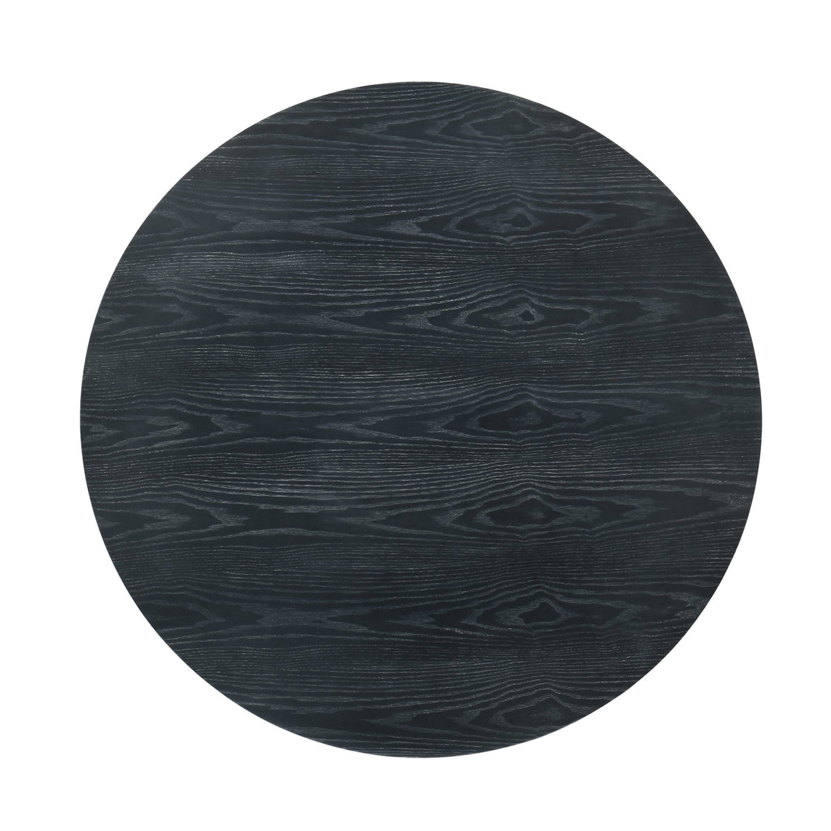 Round dining table in espresso rubberwood with a sleek finish, designed by Anthony & Home for stylish dining spaces.