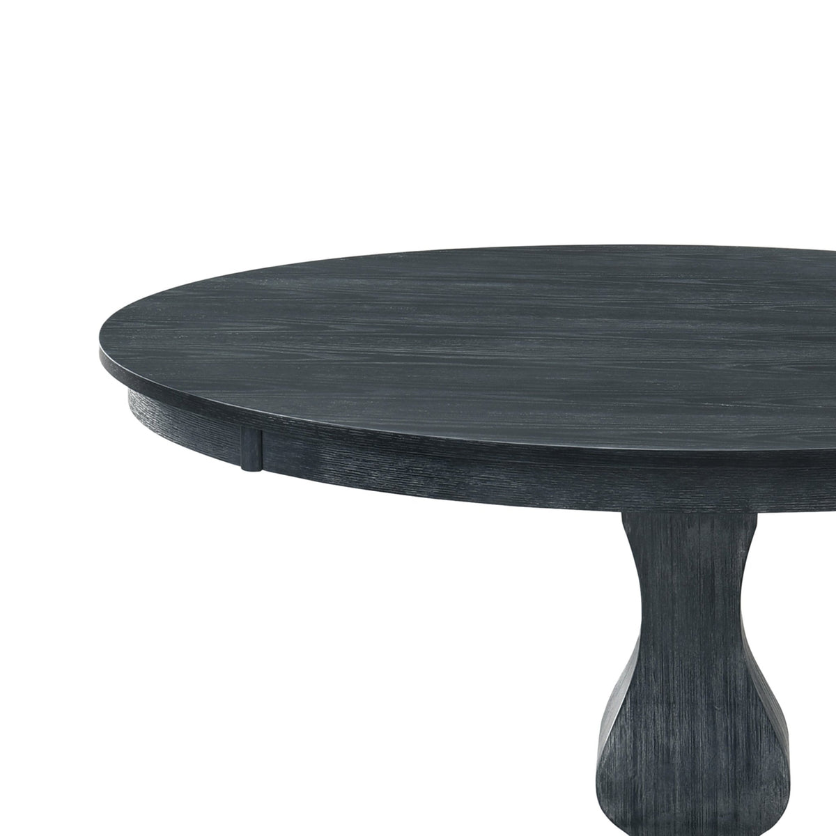 Round dining table in espresso rubberwood with a sleek, modern design from Anthony & Home, perfect for contemporary dining rooms.