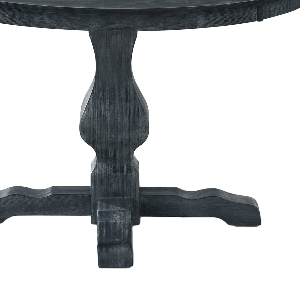 Round dining table in espresso rubberwood with a sleek finish, designed by Anthony & Home for a modern dining space.