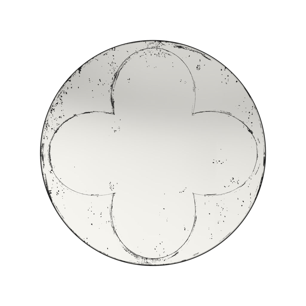 Brushed brass round wall mirror by Anthony & Home, modern design with sleek frame, suitable for contemporary interior decor.