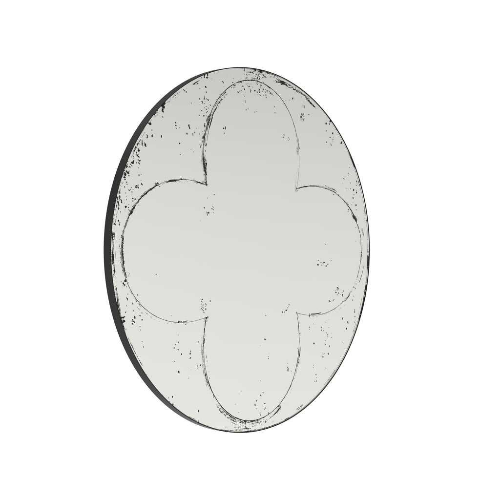 Brushed brass round wall mirror from Anthony & Home, stylish and modern decor piece with a sleek frame and reflective glass surface.