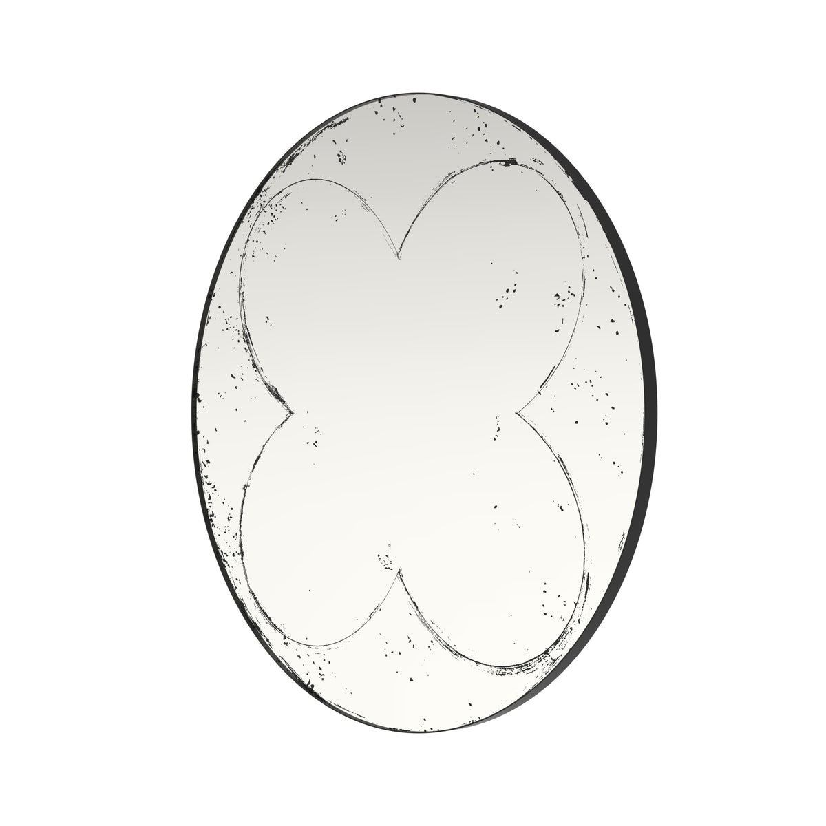 Brushed brass round wall mirror by Anthony & Home with sleek modern frame, hanging on a wall in a contemporary interior setting.
