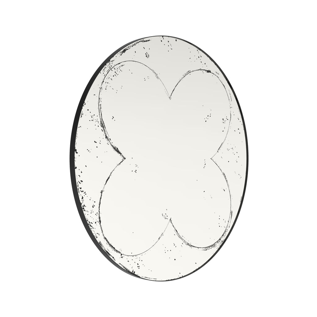 Brushed brass round wall mirror by Anthony & Home, modern decor piece with sleek frame, ideal for living room or hallway.