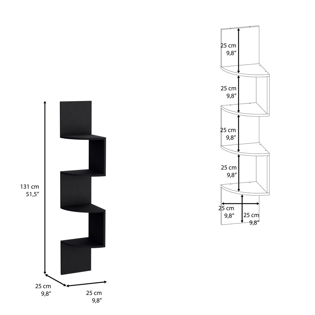 Anthony & Home Roy Corner Floating Shelf in Pine, showcasing a sleek, minimalist design mounted in a corner for stylish storage.